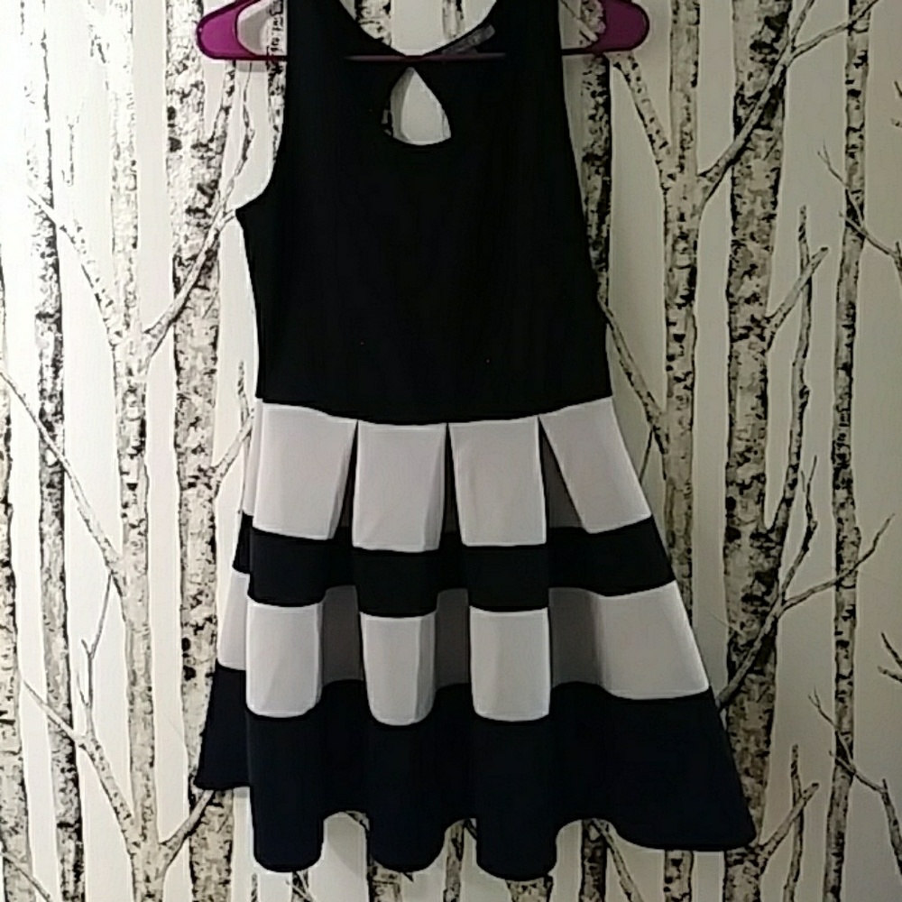 Black and light pink dress